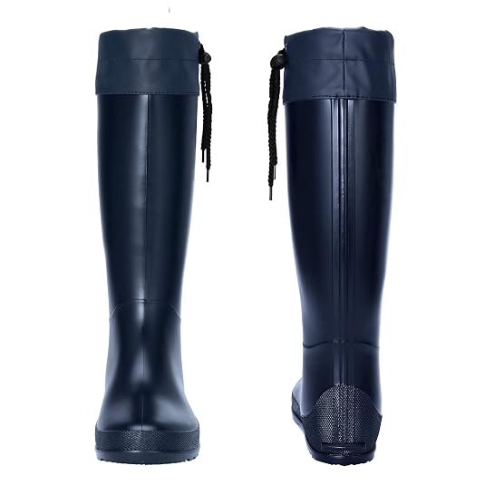 Buy Asgard Women's Packable Lightweight Tall Rain Boots, Navy, 8